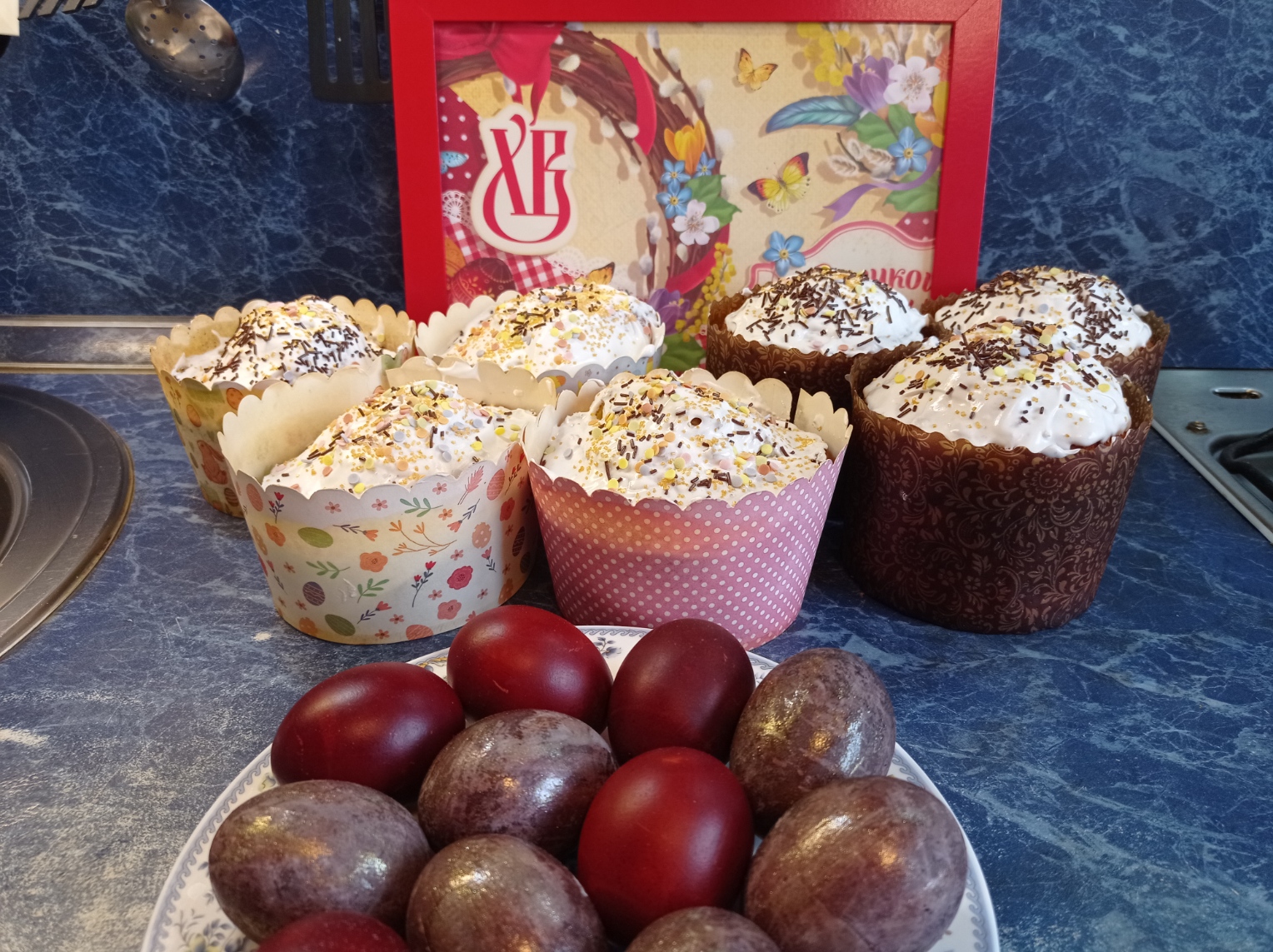 Кулич с творогом пасхальный